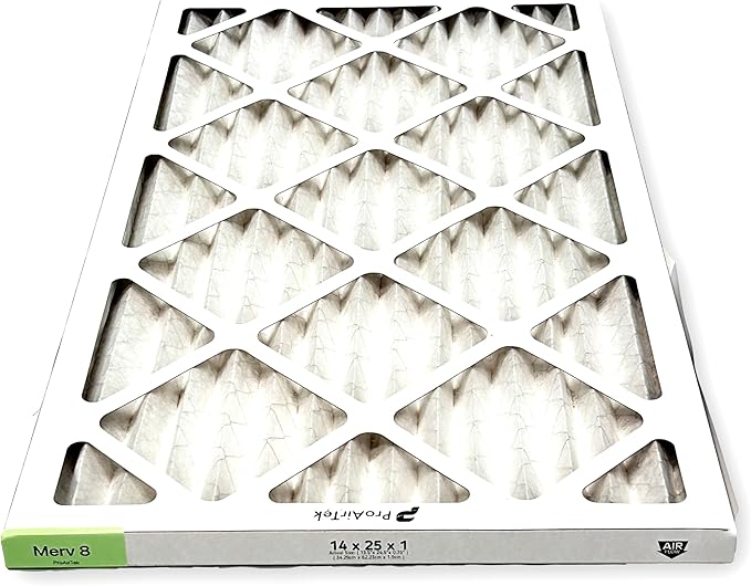 Proairtek AF14251M08SWH Model 14x25x1 Pack of 2 Air Filters, MERV 8; Ideal for Anyone Wanting Clean, Crisp Air in Their Home
