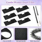 WH01X35719 Lint Filter Compatible with Ge Profile Washer Dryer Combo Foam Filter for PFQ97HSPV0DS Combo Washer Dryer Filter with Lint Brush (1 Long Handled Brush & 1 Full Bristle Brush)- 6 Pack