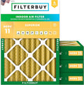 Filterbuy 18x24x4 Air Filter MERV 11 Superior Pet & Allergy Defense (4-Pack), Electrostatic Pleated HVAC AC Furnace Filters Replacement, Made in USA (Actual Size: 17.50 x 23.38 x 3.63)