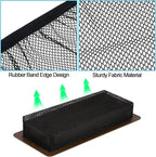 12 Pack Floor Register Cover Trap 4 X 12 Inch Vent Screen Net Black Air Vent Mesh Nets Home Floor Net Trap Floor Vent Mesh Filters Keeps Bugs, Coins, Pet Hair, Food Out