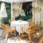 Summer Gnome Outdoor Curtains for Patio Gnome Lemon Leaf Vintage Waterproof Outside Curtains with Grommet Top Weatherproof Curtain for Cabana Pergola Gazebo, 2 Pack, 54" W x 108" L