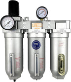 1" NPT SUPER DUTY Industrial Grade Filter Regulator Coalescing Desiccant Dryer System For Compressed Air Lines, Metal Bowls, Great For Paint Spray And Plasma Cutter (AUTO DRAIN)