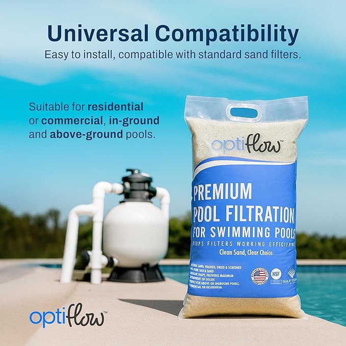 4-Pack Pool Filter Sand, Premium Filtration with Pure Silica Formula, 50 Lbs - Swimming Pool System Accessories and Supplies for Cleaning and Maintenance