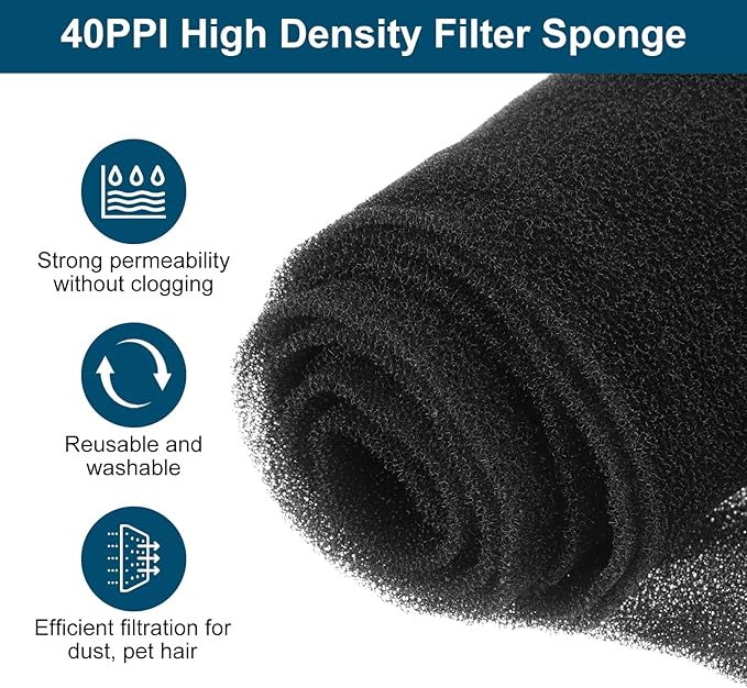 PATIKIL 79" x 16" x 0.1" Air Conditioner Filter Replacement, 2Pcs Washable Reusable Cut to Fit Foam Filter Air Filter for RV AC Vent Window Purifiers Computer, 40PPI