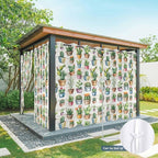 Summer Cactus Outdoor Curtains for Patio Cactus Tropical Plant Wooden Waterproof Outside Curtains with Grommet Top Weatherproof Curtain for Cabana Pergola Gazebo, 1 Panel, 54" W x 84" L