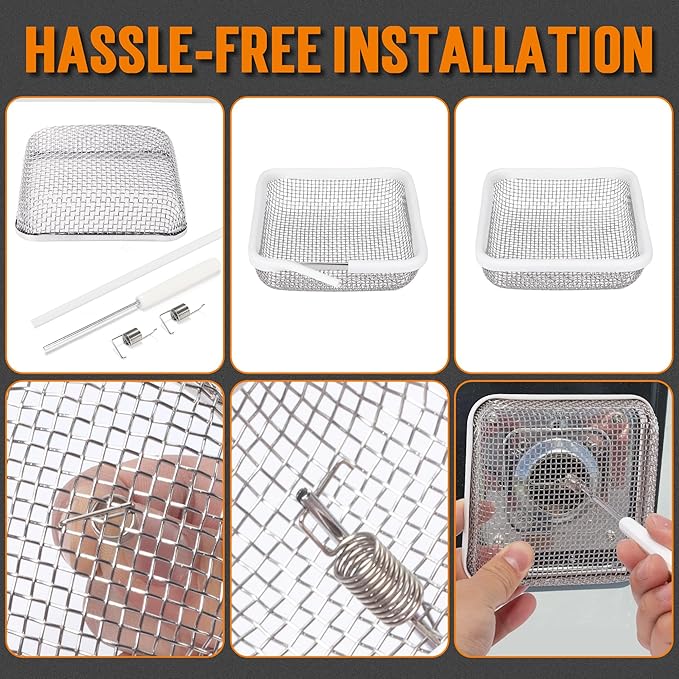 TONDA RV Furnace Vent Screen, Bug Screens Heater Vent Cover for Camper with Installation Tool and Silicone Rubber, Square