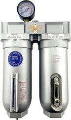 1" NPT SUPER DUTY Industrial Grade 2 Stages Coalescing Filter Desiccant Dryer System For Compressed Air Lines, Metal Bowls, Great For Paint Spray And Plasma Cutter