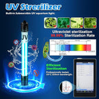 Turtle Tank Filter w/ U-V Light for Large 40-150 Gal Tank 4-Stage Flow Adjustable Low Water Level Internal Deodorization Green Clean Machine Killing Cloudy Saltwater Freshwater Aquarium Crystal Clear