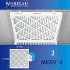 14x14x1 Air Filter MERV 8 MPR 600 2Pack Pleated HVAC AC Furnace Air Filters,Air Conditioner Filters(Exact size: 13 3/4"x13 3/4"x3/4")