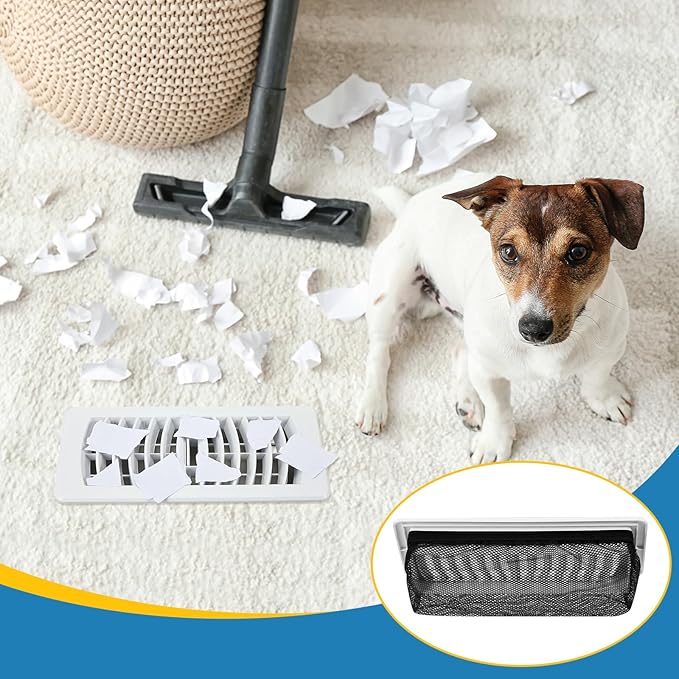 Zonon 12 Pcs 4 x 14 Inch Floor Register Trap Cover Vent Screen for Home Vent Mesh Elastic Band Filter Floor Register Trap Keeps Pet Hair, Food Out(Black)
