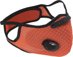 ASA Techmed Reusable Dual Air Breathing Valve Face Mask Cover with Activated Carbon Filter (Orange Cycling)