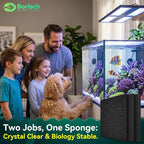 Borlech Aquarium Bio Filter Sponge Pad - Cut-to-Size Aquarium Filter Media for Fish Tank, Pond, Sump - Mechanical & Biological Filtration (18.5"x18.5"x0.8", 20PPI, 1 Pack)