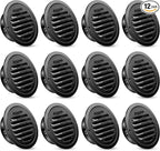 Zonon 12 Pcs Stainless Steel Soffit Vents 4 Inch Round Dryer Vent Cover with Mesh Screen for Home Outdoor Bathroom Wall Ceiling Outside Exterior Exhaust (Black)