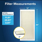 Filtrete 12x30x1 Air Filter, MPR 300, MERV 5, Clean Living Basic Dust 3-Month Pleated 1-Inch Air Filters, 6 Filters