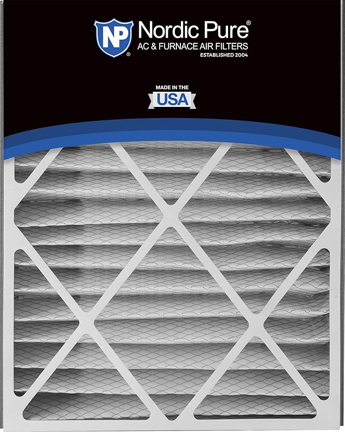 Nordic Pure 20x25x5 (Actual Size: 19 3/4 x 24 1/4 x 4 7/8) Air Bear Replacement 259112-102 MERV 12 Air Filters 4 Pack