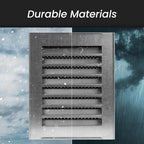 Repa Market 20" x 8" Inch (Inner Dimensions) Galvanized Steel Black Soffit Air Vent Cover - Louvered Square Gable Vent with Mesh Screen - Exhaust/Intake Ventilation Grill - Outdoor Metal Duct Grate