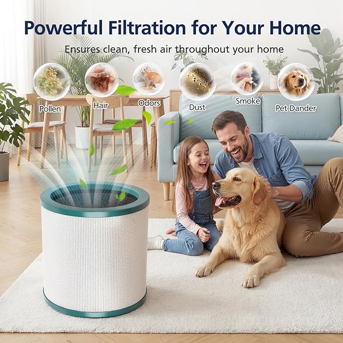 TP01 HEPA Filter Replacement Compatible with Dyson Tower Purifier Pure Cool Link TP01, TP02, TP03, AM11, BP01 Models, Replace Part 968126-03 (1 Pack)