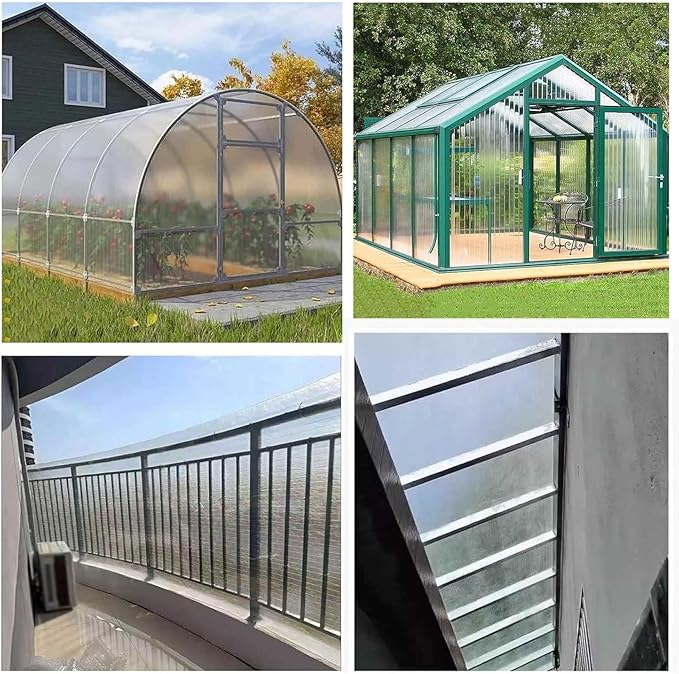 Glass Roof Pergola Polycarbonate Roofing Roll Polycarbonate Panels for Sunrooms, Open-Air Gardens, Greenhouses, Agricultural Use, Sheds(1.2x2m)