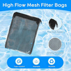 Aquarium Filter Media Bags for Aquarium with Zipper, Reusable Strong Polyester Fine Mesh Bag for Activated Carbon, Bio Filter Balls, Ceramic Rings, Filter Stones, Biospheres 8 Pack 7.8" x 5.9"