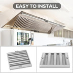 Hood Filters 19.5W x 24.5H Inch, 430 Stainless Steel, Commercial Kitchen Range Hood Baffle Grease Filter, 4 Groove, for Restaurant Exhaust Hood Systems, Easy to Clean (5 Pack)