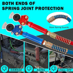 CheeMuii 12 FT Semi Truck Air Line Kit With Gladhand Holder and Springs - Red & Blue Brake Hoses and 7 Way Trailer Cord 3-in-1 for Tractor