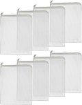 Pawfly 8 Pack Aquarium Filter Media Bags, Fish Tank Fine Mesh Bag with Plastic Zipper Aquarium Reusable Mesh Bag for Activated Carbon Bio Filter Balls Filter Stones Ceramic Rings, White, 7.9" x 5.9"