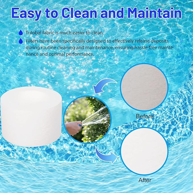 6540-502 Hot Tub Filter Cartridge Replaces for Filbur FC-2812, Sundance Series 850 780 6540-502, PPS750, Darlly PP2002, Inner Pre Filter Disposable for Pool and Spa, 2 Pack