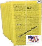 Fast-Shipped-Filters 10 Pack 12x36 Replacement Filter Pads Compatible with MicroPower Guard One Hour Air Cleaner Refill Yellow (10, Yellow, 12x36)