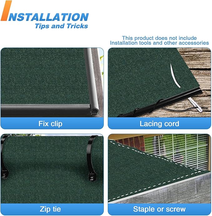 TANG Sun Shade Fabric Roll 8'x76' Shade Cloth for Garden Dark Green HDPE Mesh Shading Pergola Cover Replacement Canopy, 95% Blockage Sunshades for Outdoor Patio Backyard Plant