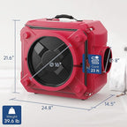 AlorAir CleanShield HEPA 550 - Heavy Duty Commercial Air Scrubber HEPA Filter System, 25' Power Cord with Lighted End and Roto-Molded Unbreakable Housing Air Cleaner, cETL Listed, Red (Pack of 8)
