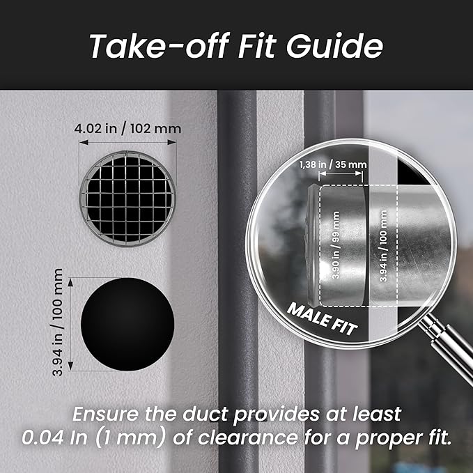 Repa Market Ø4 Inch Duct Cover – Galvanized Steel Round Duct Cap with Mesh Screen – HVAC Exhaust or Intake Vent – Exterior Pipe Air Outlet – Spiral Ventilation Ducting Metal End Plug