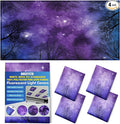 4 Pcs Fluorescent Light Covers - Classroom, Office 4 x 2 Feet Flame Retardant Magnetic Covers for Ceiling Lights Filters (Forests & Starry Sky)