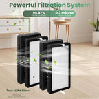 4PackAP-DT10FL Replacement Filter Compatible with FTotalClean Desktop Air Purifier,Part# AP-DT10BK and AP-DT10WT,3-in-1 Ture HEPA Filter and Activated Carbon Filter (4)