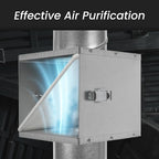 Repa Market 8" Duct Air Filter Box – Galvanized Steel Inline Dryer Filter Housing for Round Duct - EPDM Rubber Gaskets – Easily Serviceable Lint Trap – Intake Ventilation, Home Improvement