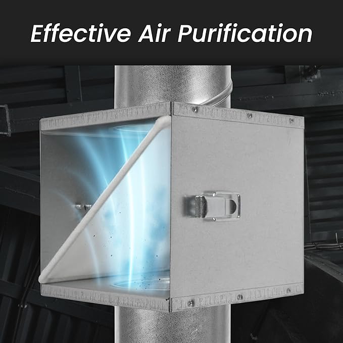 Repa Market 6" Duct Air Filter Box – Galvanized Steel Inline Dryer Filter Housing for Round Duct - EPDM Rubber Gaskets – Easily Serviceable Lint Trap – Intake Ventilation, Home Improvement