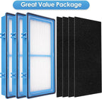 (9 Pack) AER1 Filter 3 HEPA Filters + 6 Carbon Booster Filters Compatible With Holmes AER1 Type Total Air Filter, HAPF30AT And HAP242-NUC, Replacement HEPA Filter Kit