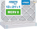 Aerostar 13x21 1/2x1 MERV 8, Pleated Air Filter, 13 x 21 1/2 x 1, Box of 4, Made in The USA