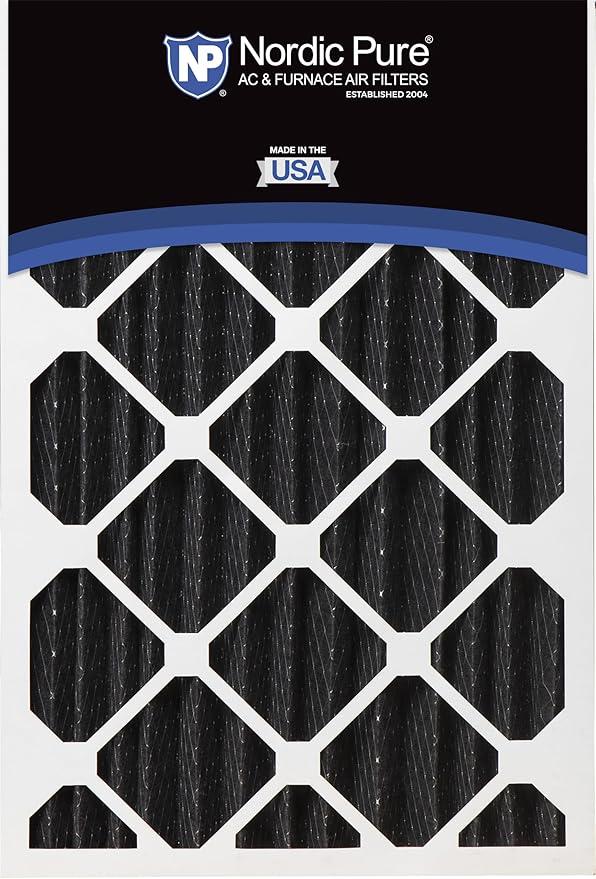 Nordic Pure 20x25x4 (Actual Size: 19 1/2 x 24 1/2 x 3 5/8) Pure Carbon Pleated Odor Reduction Merv 8 Furnace Filter 1 Pack