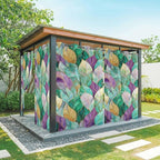 Leaves Outdoor Curtains for Patio Gorgeous Leaf Abstract Spring Waterproof Outside Curtains with Grommet Top Weatherproof Curtain for Cabana Pergola Gazebo, 2 Pack, 54" W x 84" L