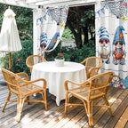 Ocean Gnome Outdoor Curtains for Patio Summer Marine Plumeria Shell Wooden Waterproof Outside Curtains with Grommet Top Weatherproof Curtain for Cabana Pergola Gazebo, 1 Panel, 54" W x 84" L
