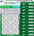 Filterbuy 16x24x2 Air Filter MERV 8 Essential Dust & Allergy Defense (12-Pack), Electrostatic Pleated HVAC AC Furnace Filters Replacement, Made in USA (Actual Size: 15.38 x 23.38 x 1.75)