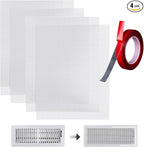 DIY Vent Cover Kit, 13.8"x11.8" Mesh Screen (4 Packs) & 16.4FT Strong Residue-Free Adhesive Tape, Bonds to Wood/Plastic & More（White）