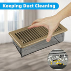 Floor Vent Screen Net for 4x10'' Floor Register, Air Vent Filter Mesh for Home Floor Catches Coin, Toys, Pet Food and Hair, Floor Vent Covers Trap with Spreader Frame (4 Pack)