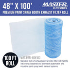 Master Airbrush Elite Paint Spray Booth Exhaust Filter Roll 48" x 100' - 18 Gram Heavy-Duty Fiberglass Paint Arrestor for Filtering Overspray Particles in Auto Body Shops & Refinish Booths