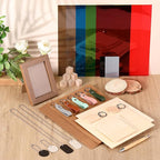 Tondiamo 76 Pcs Laser Material Explore Kit for Laser Engraving Materials Accessories Including Wood, Metal, PU Leather, PVC Materials for Laser Engraver Crafting Supplies