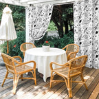 Cartoon Space Outdoor Curtains for Patio Rockets Astronauts Planets Black Waterproof Outside Curtains with Grommet Top Weatherproof Curtain for Cabana Pergola Gazebo, 1 Panel, 54" W x 84" L