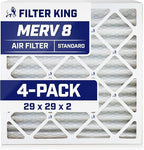 Filter King 29x29x2 Air Filter | 4-PACK | MERV 8 HVAC Pleated A/C Furnace Filters | MADE IN USA | Actual Size: 28.5 x 28.5 x 1.75"