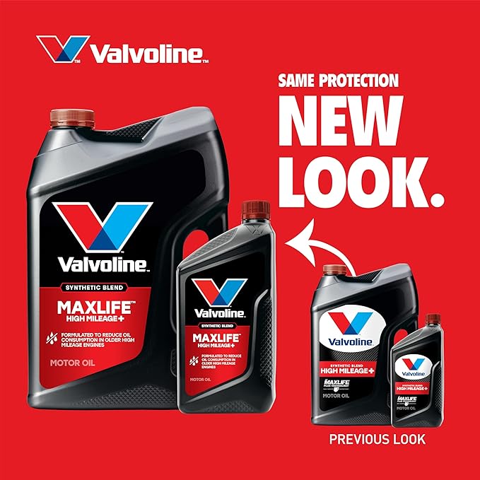 Valvoline High Mileage 150K with Maxlife Plus Technology Motor Oil SAE 10W-30 5 QT, Case of 3