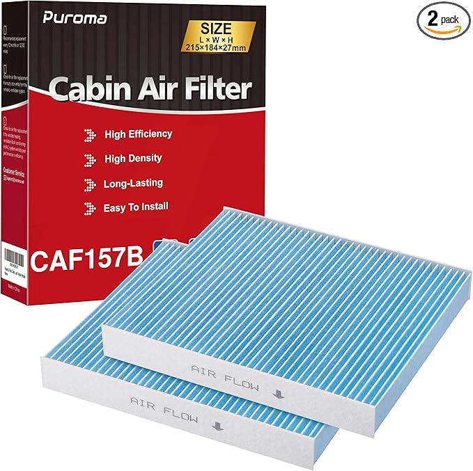 Puroma Cabin Air Filter, Compatible with Subaru, Toyota Camry, RAV4, Highlander, Corolla, Sienna, Pruis, Venza and Avalon, Lexus, Mazda, Replacement for CP157, CF12157