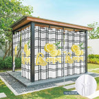 Lemon Outdoor Curtains for Patio Lemon Leaves Summer Plaid Buffalo Waterproof Outside Curtains with Grommet Top Weatherproof Curtain for Cabana Pergola Gazebo, 2 Pack, 54" W x 95" L